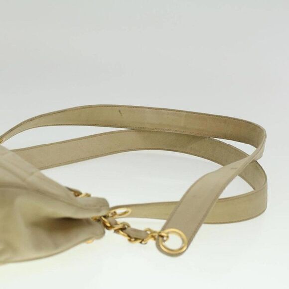 CHANEL Matelasse Chain Shoulder Bag Lamb Skin Beige CC - Picture 15 of 15